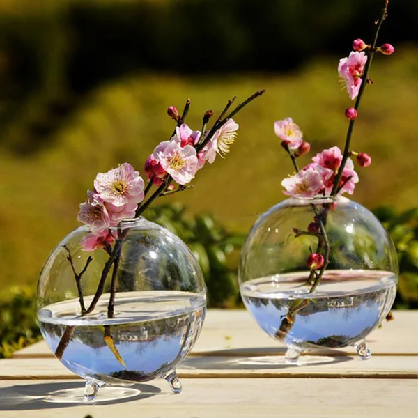 

10cm Clear Ball Glass Vase Terrarium Hydroponic DIY Wedding Garden Decor Transparent Gglass Vase Home Office Ornament Flower Pot