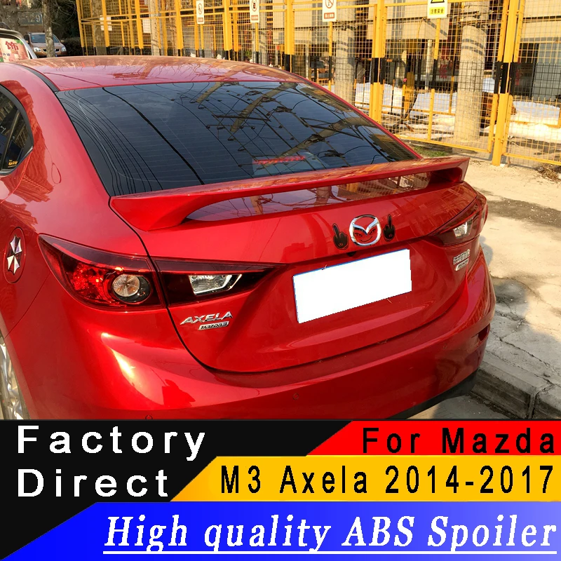 Высококачественный спойлер из АБС-пластика для Mazda 3 M3 Axela от 2014 до 2017 лет праймер