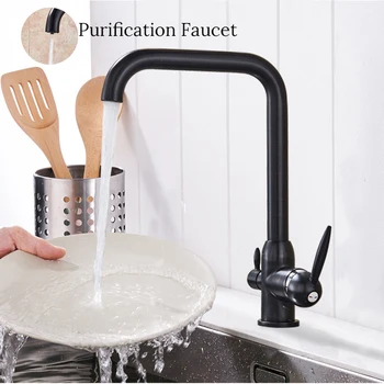 

Bathroom Kitchen Purification Faucet Deck Mounted 360 Degree Rotation Mixer Tap Drinking Water Tap for Kitchen Deck Mounted