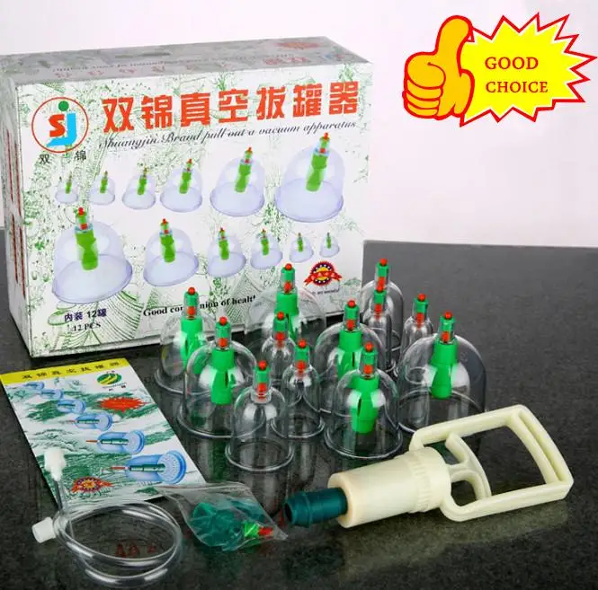 

12pcs/set Chinese Medical Vacuum Body massager magnetic Acupunture Vacuum Cupping Portable Massage Therapy tens Hijama cupping