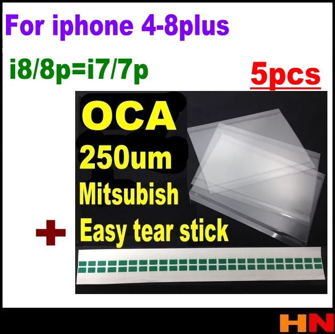 5 шт. OCA Оптический прозрачный клей для iPhone 6 6S 7 8 8p plus i4 4s 5S 5C сенсорная стеклянная