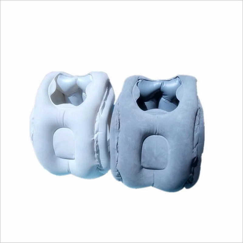 

YR Flocking Inflatable Travel Pillow for kids Creative Portable Trip Pillow and Comfortable Waist Support Cushion Protect Pillow