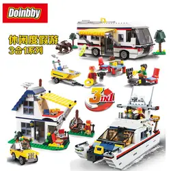 Decool 3117 город 613 шт. архитектура изменен 3 в 1 отпуск Getaways Building Block DIY игрушечные лошадки развивающие подарки для детей