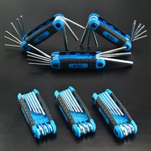 Profesional de Alta Calidad Hexagonal Juego de Llaves de Llave Plegable Portátil Mini Llave Ajustable Llave de Bolsillo Herramientas de Llaves Allen SD0005
