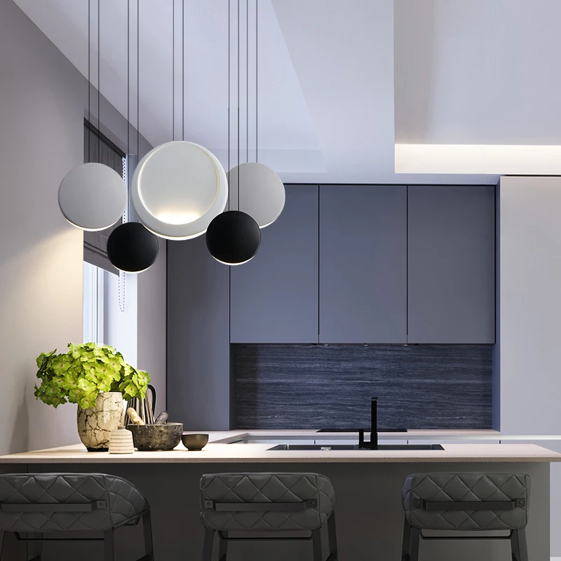

Modern Round Macaron Pendant Lights Lighting Kitchen Fixtures Loft Bedroom Living Room LED Pendant Lamp Interior Decor Luminaire