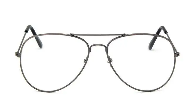 Прозрачные авиационные очки, женские прозрачные металлические оправы для очков, мужские прозрачные линзы, ретро очки, оправа, оптические очки для близорукости - Цвет оправы: gray