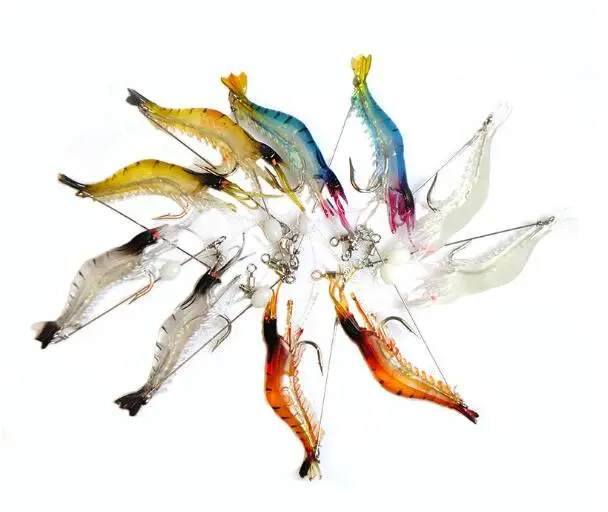 

Luya bait fake shrimp with hook shrimp 9cm/6g bait bionic bait simulation soft bait soft shrimp night cock