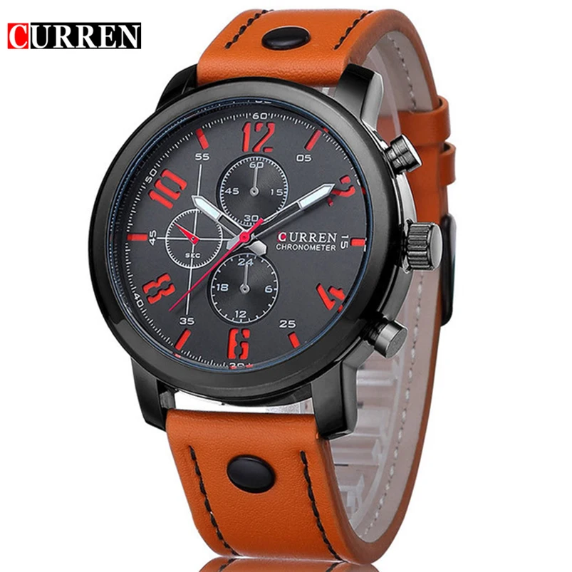 

Fashion Brand Watch Men Casual Leather strap Business Wristwatch Military Sport Relogio Male montre homme Dropship Curren 8192