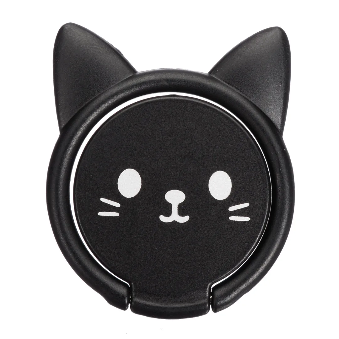 360 Degree Rotating Cute Cartoon Cat Finger Grip Ring Stand Holder for Mobile Cell Phone Finger Ring Smartphone Stand Holder
