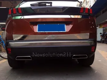 

1 piece Stainless Steel Car Styling Rear Trunk Lid Door Gate Trim Decorative Cover For Peugeot 3008 GT 2016 2017 2018