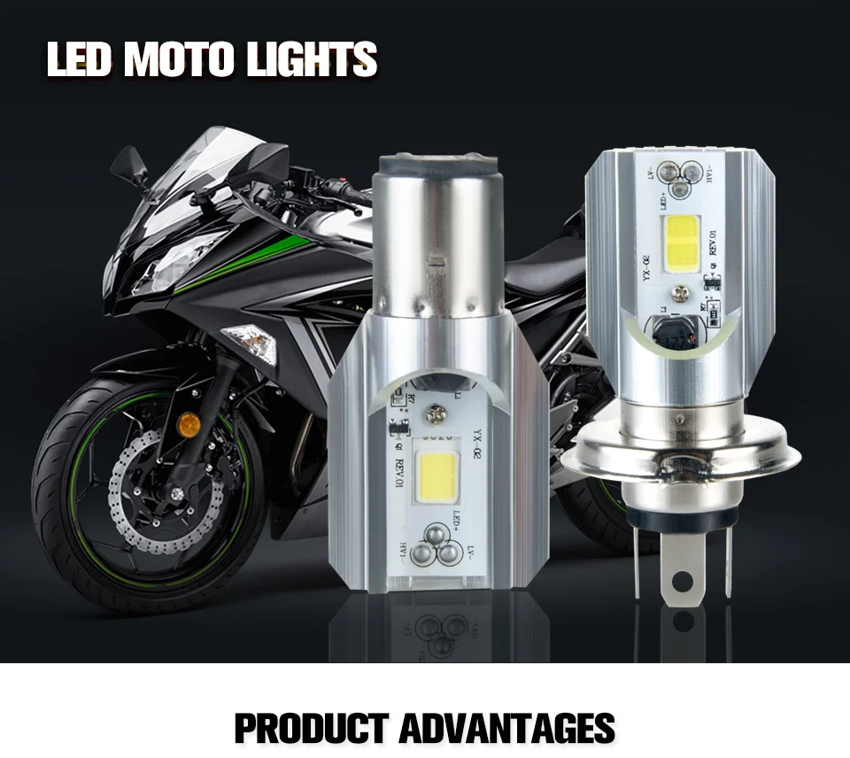 VooVoo Car Light BA20D  H4 LED HS1 COB Motorcycle Bike HiLo Headlight Lamp Bulb DC9-32V 6000K 8W Motorcycle Headlamp Bulbs   _01 (1)