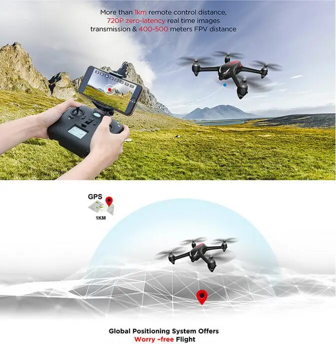  2017 MJX new B2W Bugs 2W Monster Outdoor Toys WIFI FPV professional RC Drone Brushless GPS RC Quadc