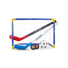 Mini portería de Hockey 2 en 1 para niños, hokejka, fácil de montar, palo de Hockey sobre hielo, juguete de entrenamiento, herramientas para casa