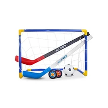 Mini objectif de Hockey 2 en 1, bâton de Hockey sur glace, facile à monter pour les enfants, jouet d'entraînement, Football à la maison