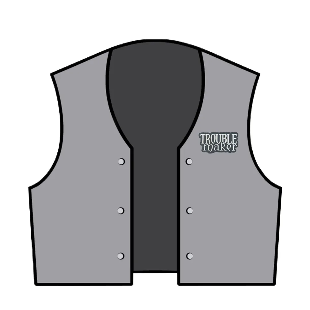 Trouble Maker Patch Embroidered Tags Rebel Iron-On Dangerous Logo Custom Embroidery Patch DIY Eco-Friendly Motorcycle Rider Vest(4)