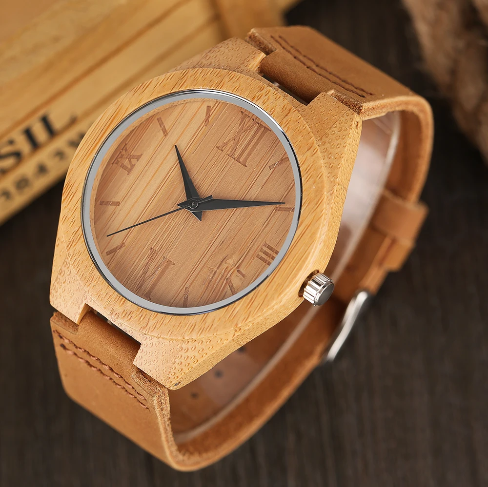 YISUYA Men's Bamboo Wood Wrist Watch Nature Handmade Wooden Creative Watches Novel Sport Quartz Watch in Gift Bag Relogio  (17)