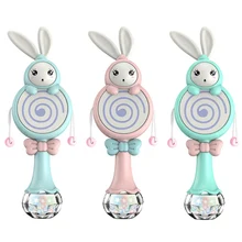 Детский кролик стиль игрушки мобильный музыкальный погремушка Мягкий прорезыватель интерактивная игрушка рождественские день рождения подарки развивающие игрушки