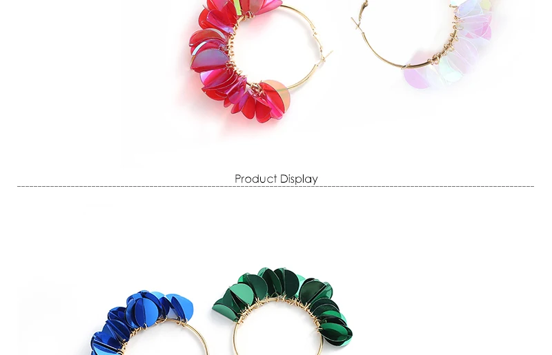 AYAYOO Hoop Earrings for Women Statement Fashion Summer Fringe Earring Female Hanging Gold Color Earings Fashion Jewelry (3)