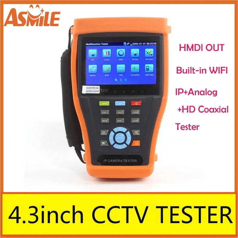

Newest 4.3 inch wifi LCD Display IPC tester IP camera tester Monitor PoE Test CCTV Tester ONVIF SDI tdr cable tester IPC-4300