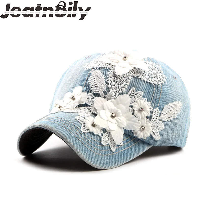 

[JEATNOILY] Unisex Cowboy Baseball Cap Fall Summer Casual Flowers Diamond Hats For Men And Women Outdoor Sport Hip Hop Caps