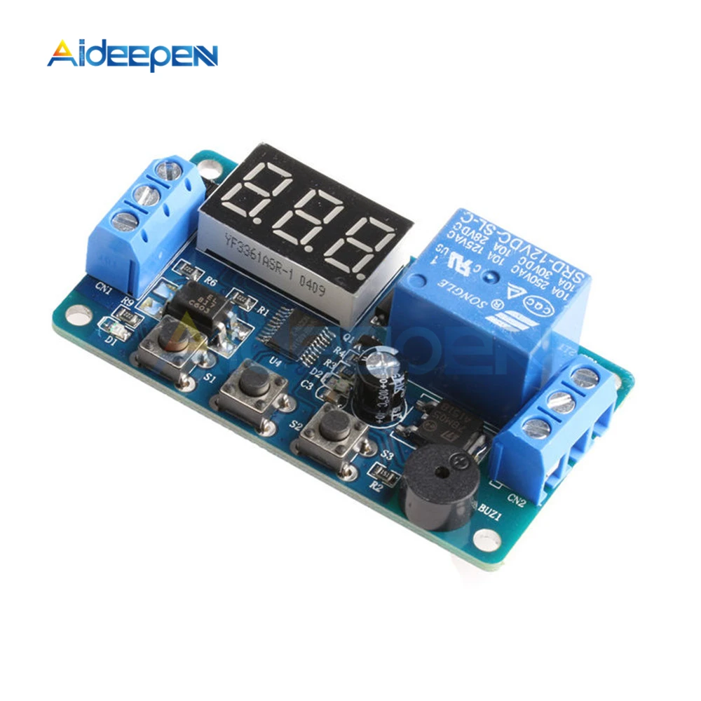 DC 12V Цифровой светодиодный дисплей реле времени задержки модуль управления