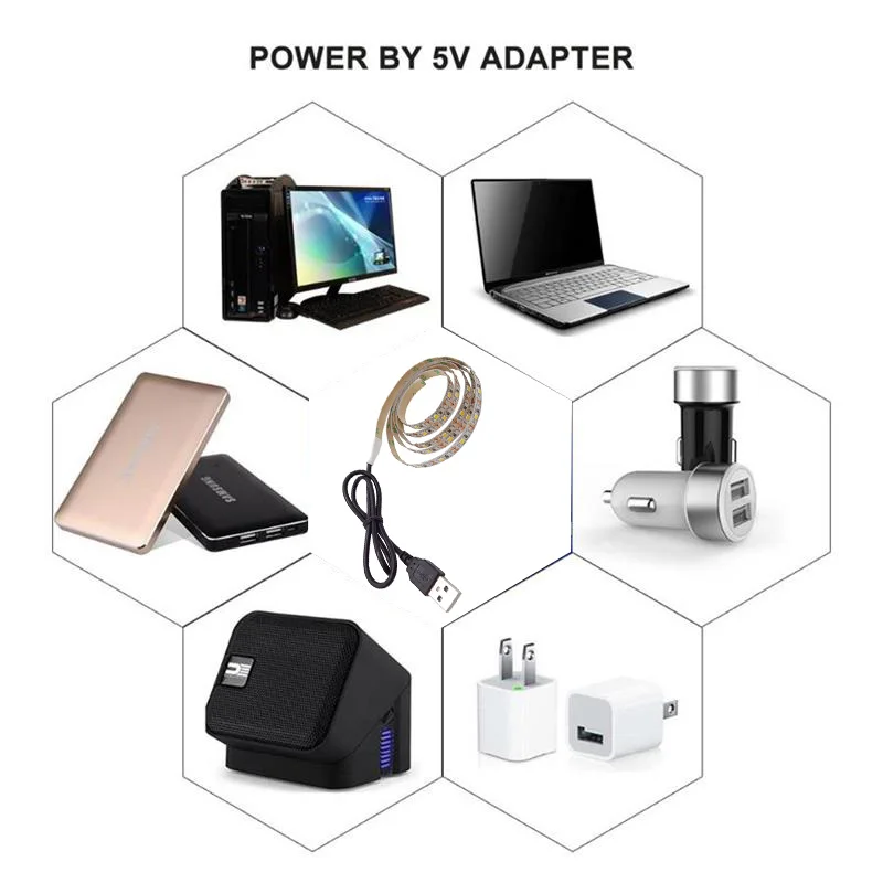 5V USB power RGB 2835 3528 Светодиодная лента светильник SMD HD tv Настольный ПК экран подсветка