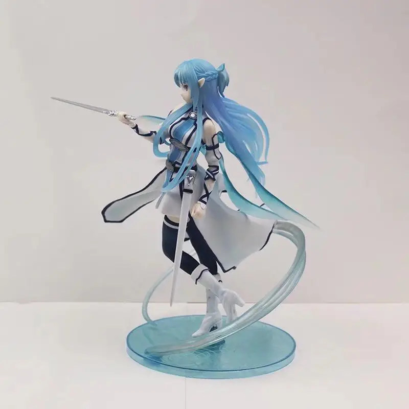 Günstige Anime Schwert Art Online Asuna Yuuki Wasser Geist Kirito Asuna Abbildung PVC Action Figure Sammlung Modell kinder Spielzeug Für Kinder geschenke