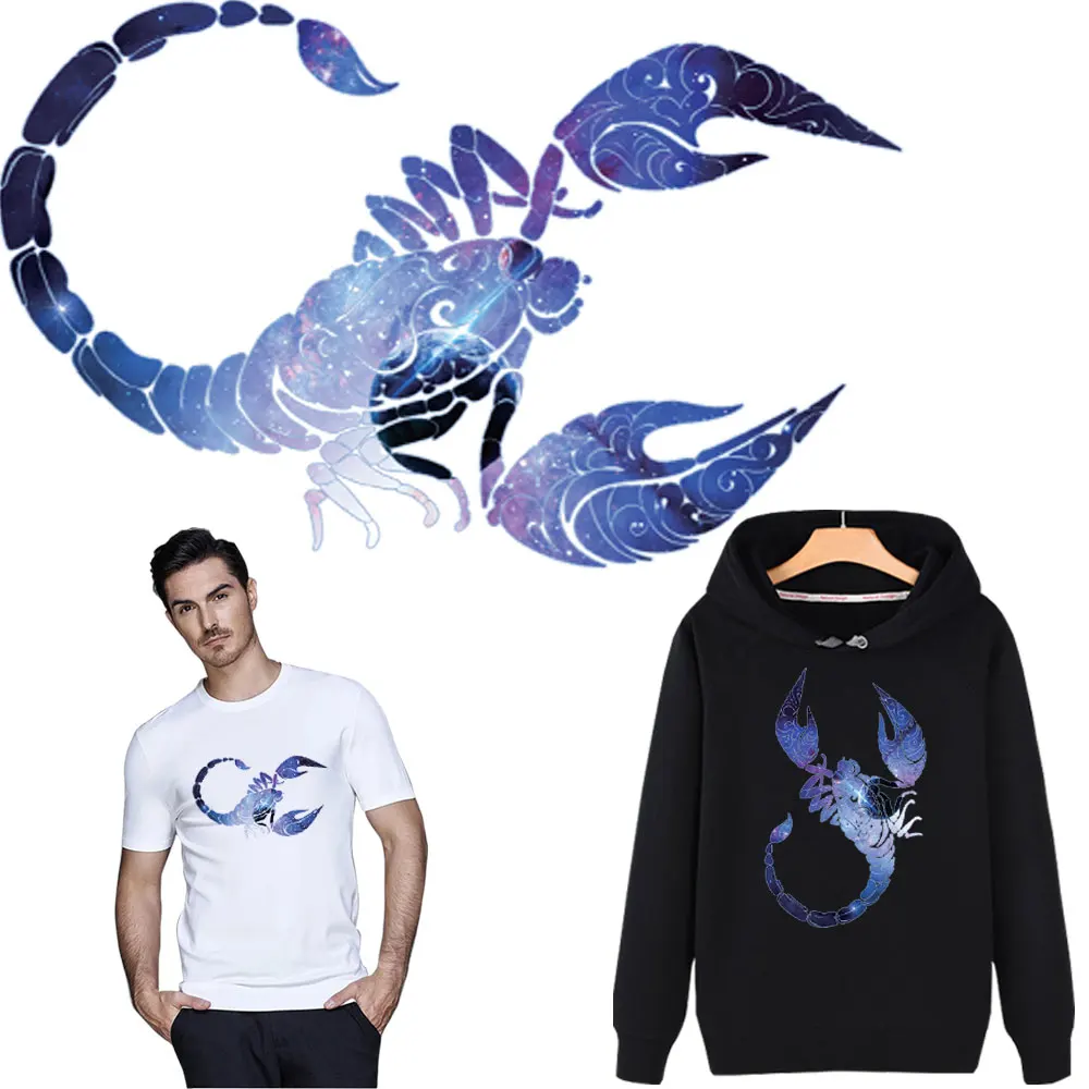 

Japanese Harajuku Scorpion iron stickers patches for clothing heat transfers for T-shirt hoodie clothes diy decoration applique