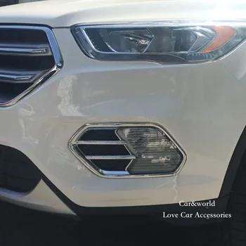

Front Fog Light Cover Head Lamp Trims For Ford Kuga 2017 2018 ABS Chrome Stickers Decoration Car-Styling Accessories
