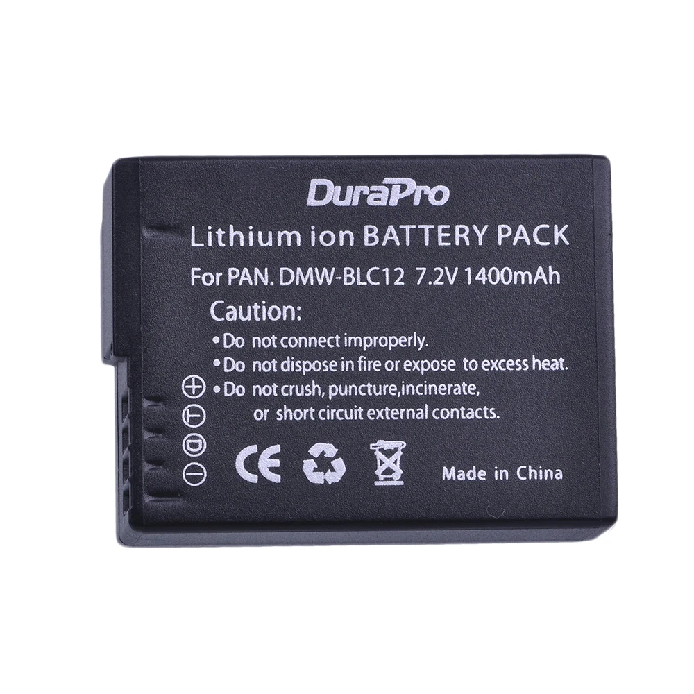 Аккумулятор DuraPro для Panasonic DMC GH2 G5 G6 FZ1000 FZ200 1400 мА · ч BLC12E BLC12 BP DC12 DC12U с аккумулятором
