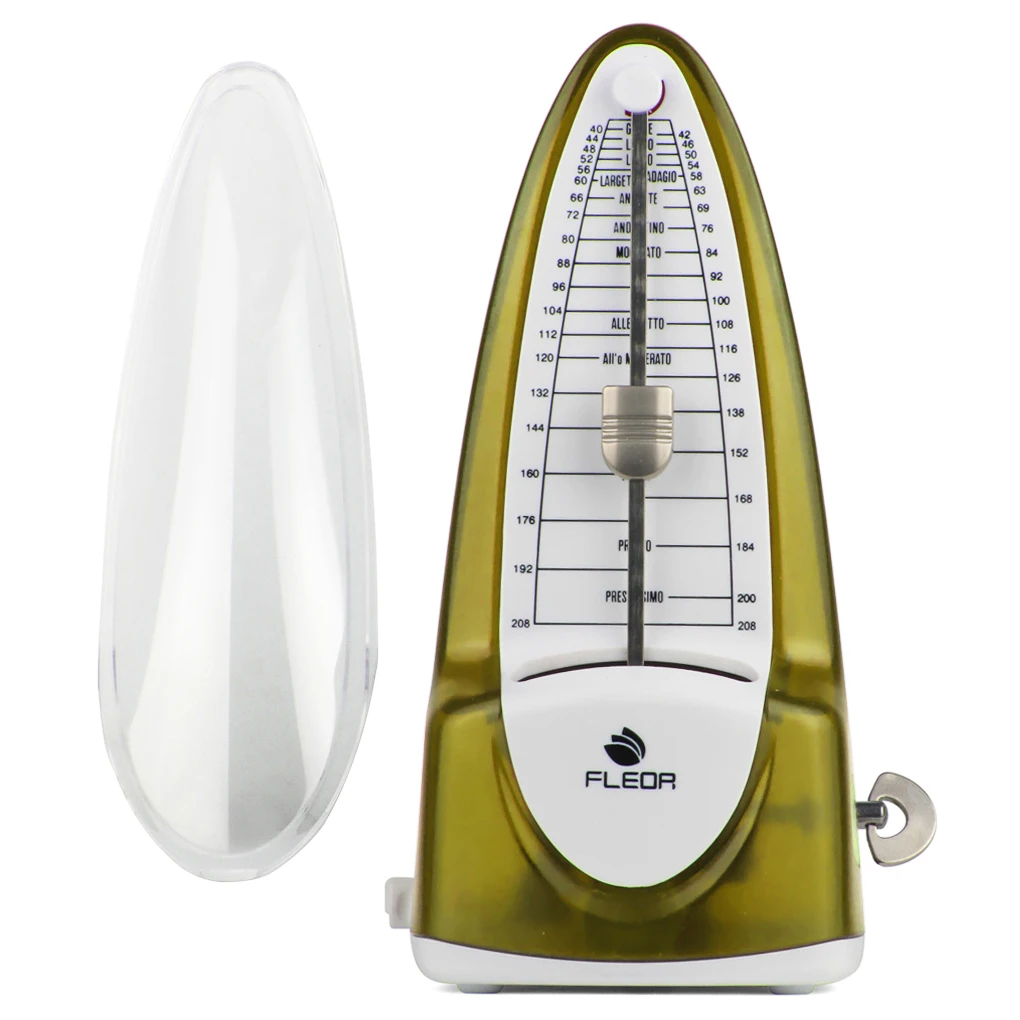 FLEOR 1Pcs Transparent Yellow Piano Metronome Precision Mechanical