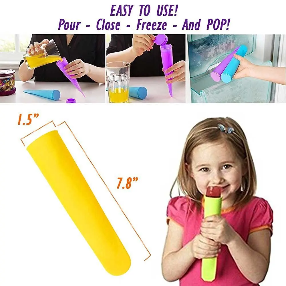 Кухня 10 упаковок силиконовая форма для Фруктового мороженого на палочке-пищевой, BPA бесплатно-сделать здоровую еду для ваших детей силиконовая форма для мороженого набор