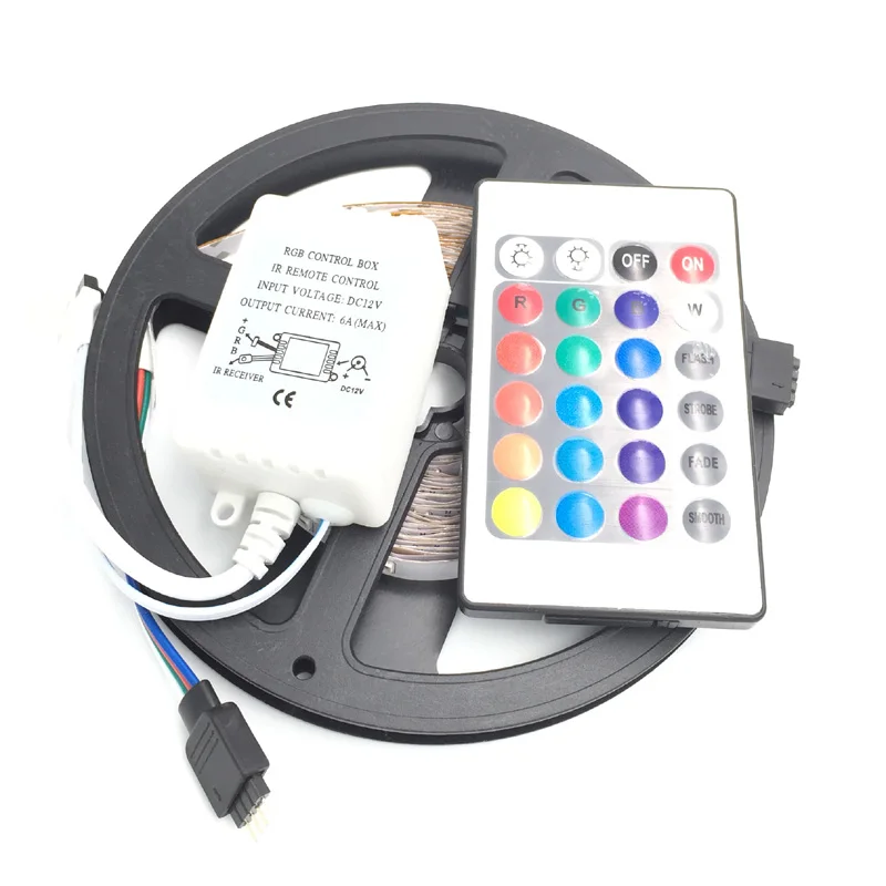 60 LEDS/M 5M Remote non waterproof Flexible led strip Light RGB 2835