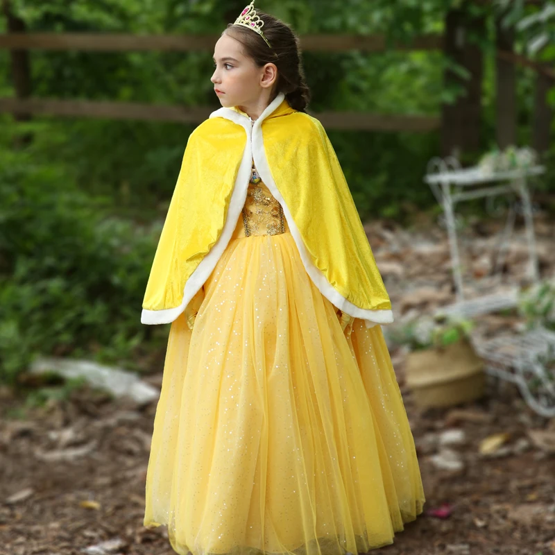 Косплэй Belle принцессы Авроры вечерние длинные платья для девочек бальное платье Косплэй спальный нарядные платья детская одежда 2018 Новый
