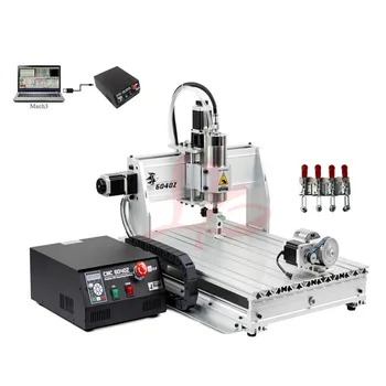 

800W spindle 4axis LPT port cnc router 6040 ER11 collet PCB milling machine with limit switch and cutter clamp vise