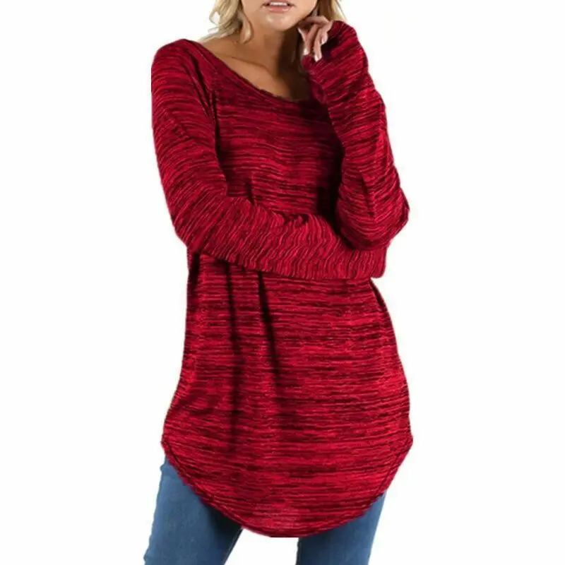 

Womens Tops Ladies Blouse Shirts Summer Plain Tunic Fashion Plus Size Round Neck Loose Fit