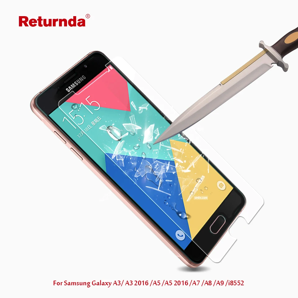 Взрывозащищенное Закаленное Стекло 9H 0 28 мм 2.5D для Samsung Galaxy A5 2016 A5108 A7 A8 A9 i8552