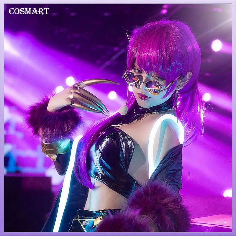 

[Dec. Stock] 2018 Game LOL KDA Evelynn Cosplay Costume PU Leather Uniform K/DA Evelynn Cospaly Full Set For Halloween Free