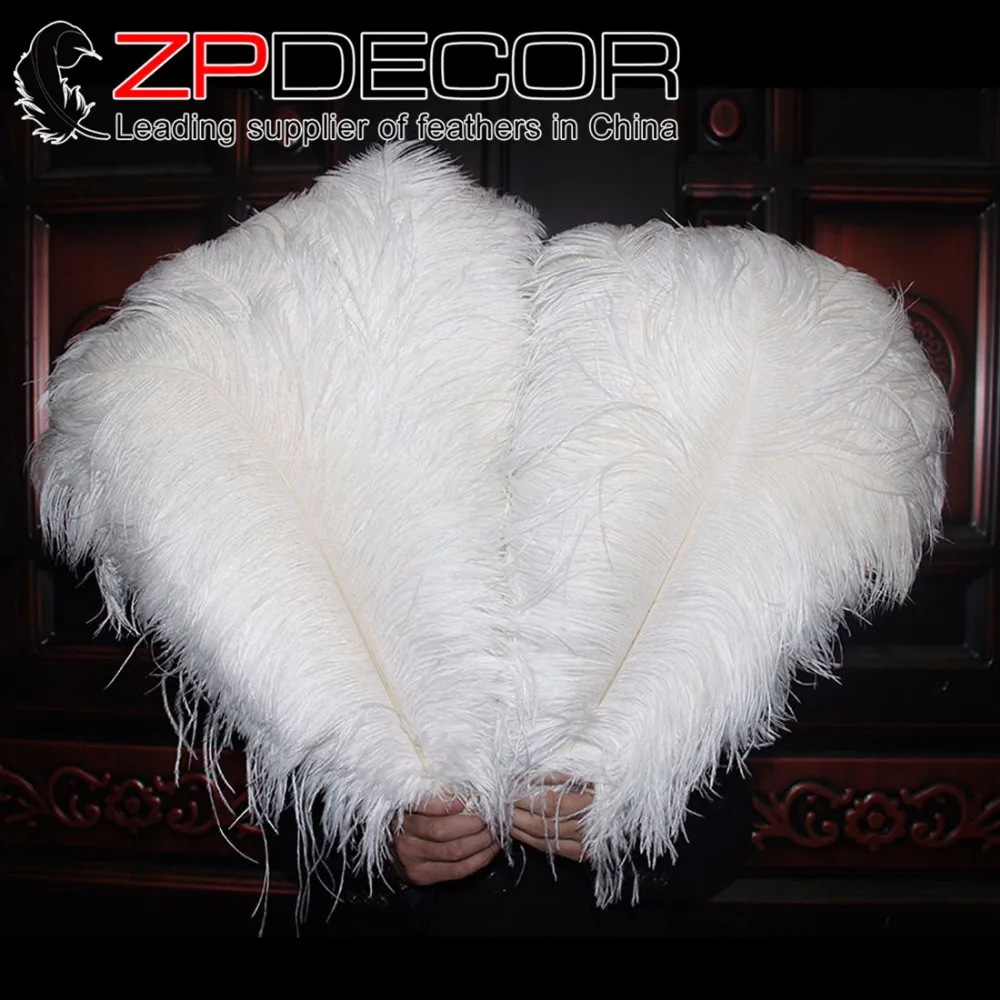 ZPDECOR 200 шт./лот 50-55 см (20-22 дюйма) ручная пушистая и гладкая белая окрашенная