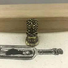 Многоцелевой EDC латунный нож бусины Топ Шляпа Череп Бусы на шнурок Паракорд нож инструмент кулон#58