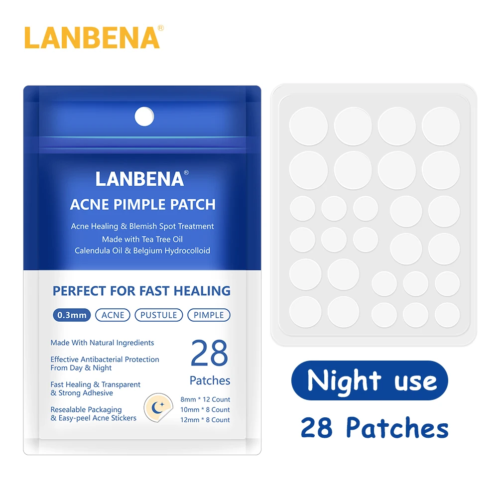 LANBENA Tea Tree Acne Pimple Patch 28pcs Invisible Acne Stickers Blemish Treatment Acne Pimple Remover Tool 4