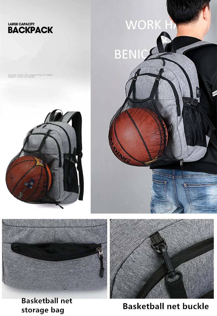 backpack with basketball net