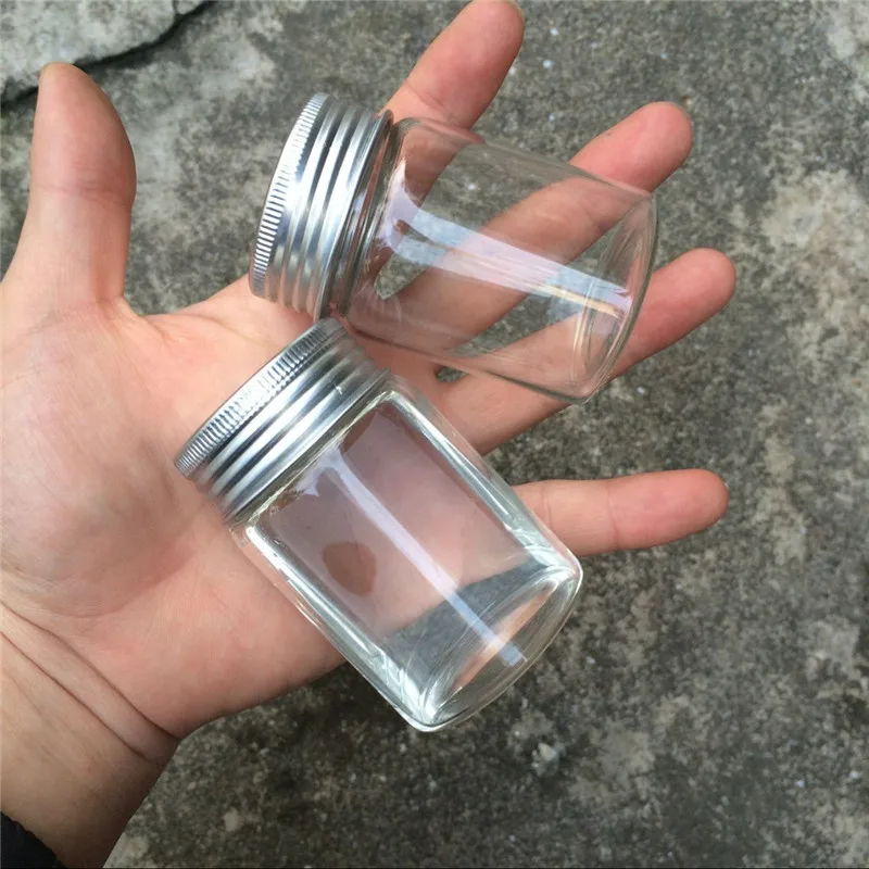 80ml Glass Bottles Silicone Stopper Aluminium Cap Empty Jars Glass Transparent Clear Bottles Vials Containers4