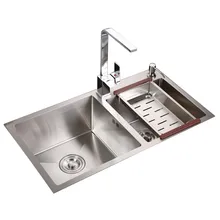 304 нержавеющая сталь, утолщенная ручная раковина, двойной слот, набор кухонных моек, платформа, кухонная раковина, двойная чаша с краном