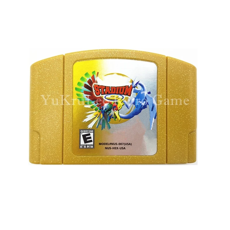 

Poke Stadium 2 Video Game Cartridge Card for 64 Bit Family Game Console US NTSC Version English Language Double Color Shell