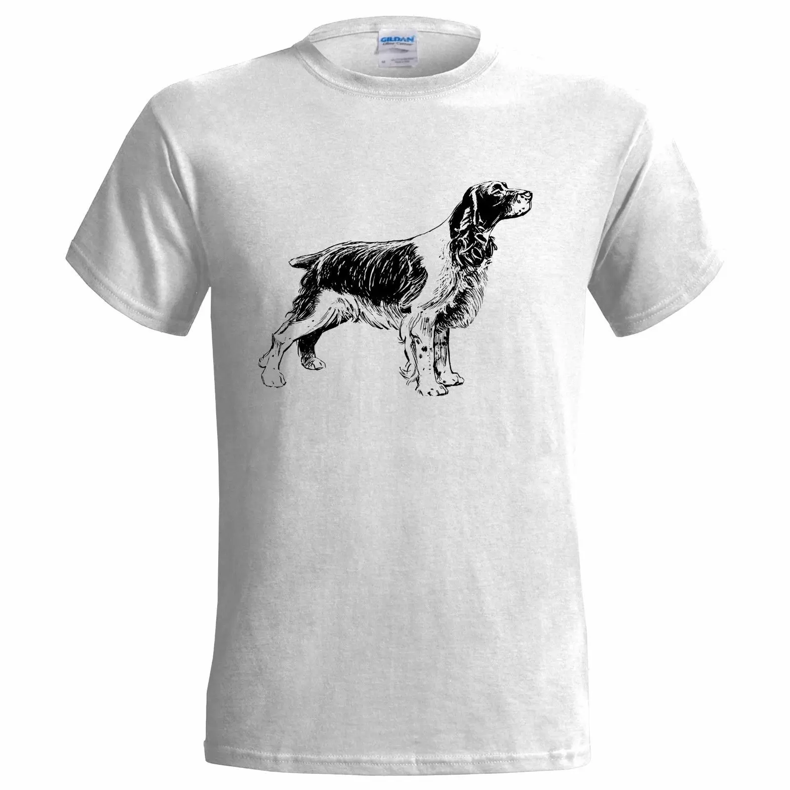 Новинка 2019 Мужская футболка в простом стиле Springer Spaniel (1) с изображением собаки