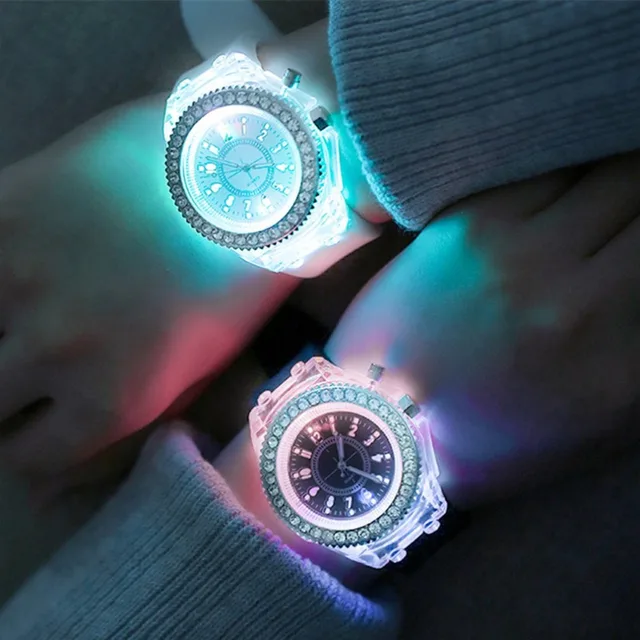 LED Flash Luminous Watches Personality Trends Students Lovers Jellies Woman Men' LED Flash Luminous Watches Personality Trends Students Lovers Jellies Woman Men'
