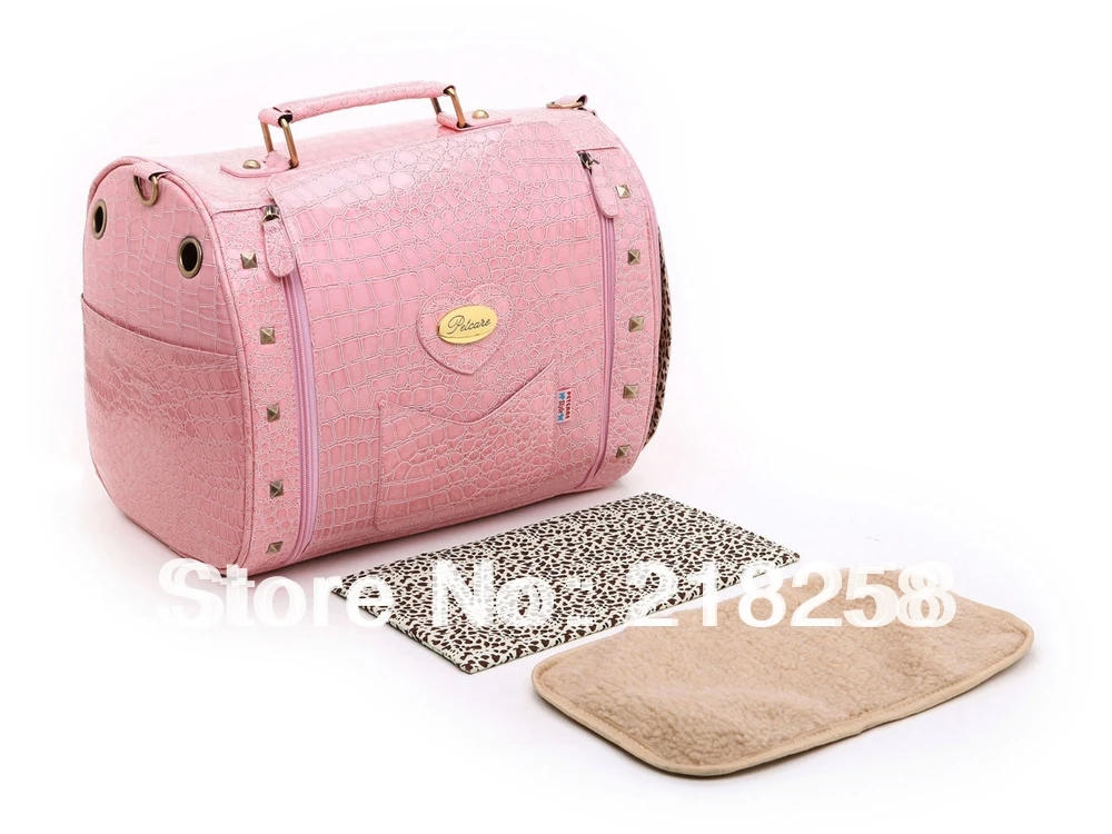 Color Pink Fashion Petcare Fabric Crocodile Pattern Pet Dogs Carrier Bag Free Shipping-in Dog ...