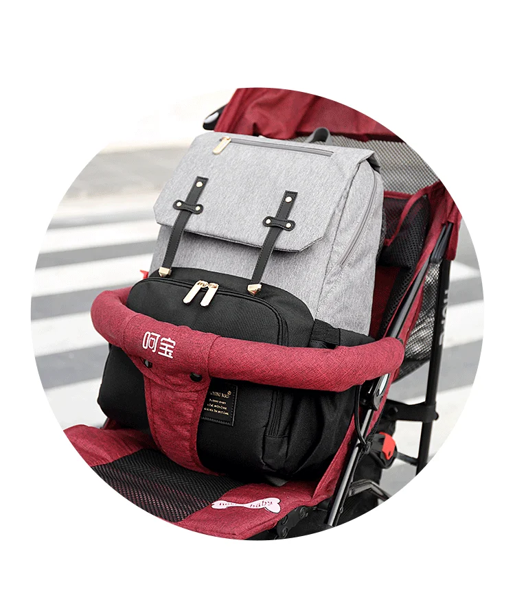 Fashion Diaper Bag Mummy Backpack Large Capacity Maternity Nappy Bag Usb Baby Stroller Bag Waterproof Oxford Handbag For Mother (21)