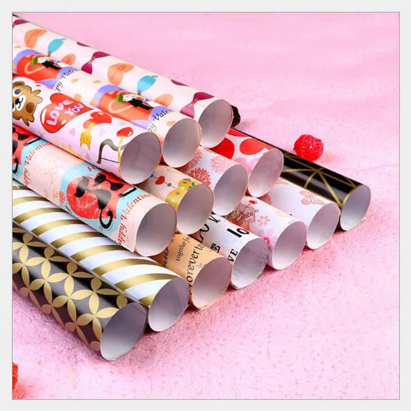 15sheets/lot Coated Art Paper Gift Wrapping Paper Roll For Valentine's